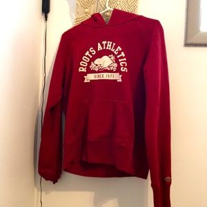 Roots athletics red hoodie